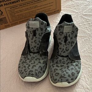 Gray Leopard Print Kids Shoes